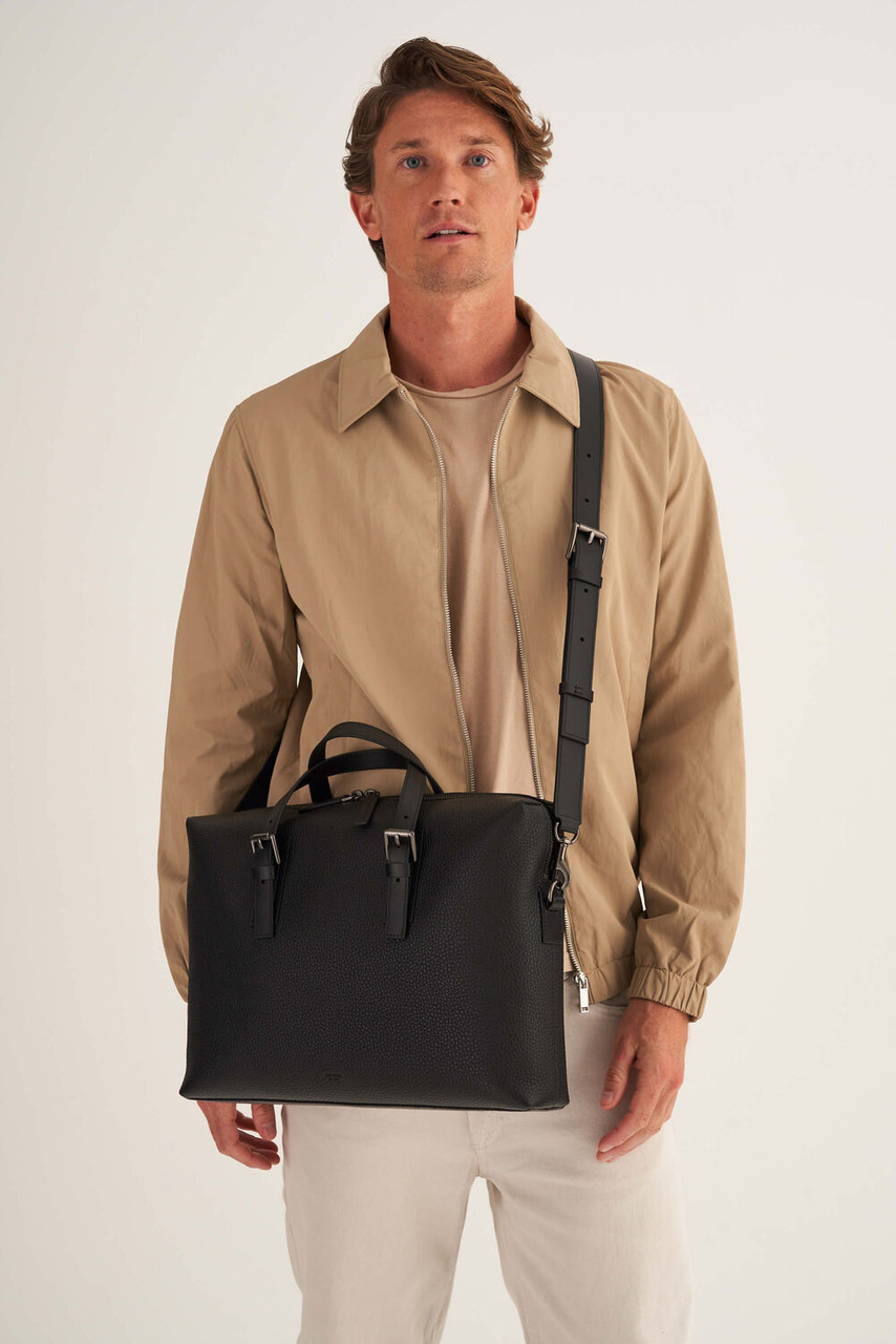 Oroton Oxley Black Griptop Bag