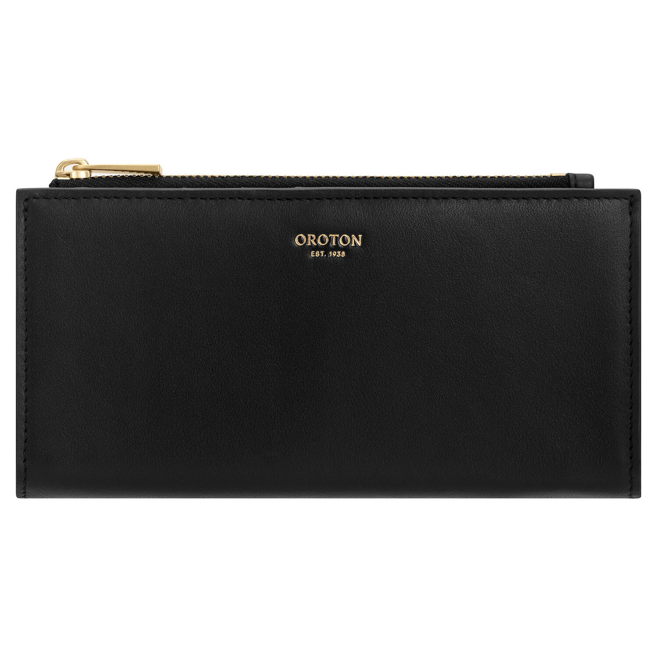 Oroton Jade Black Zip Fold Wallet