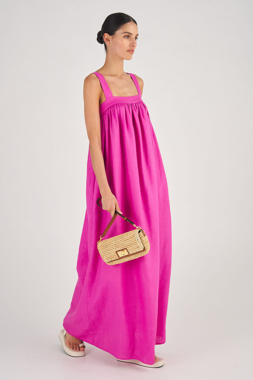 Oroton Bow Detail Sundress Fuchsia