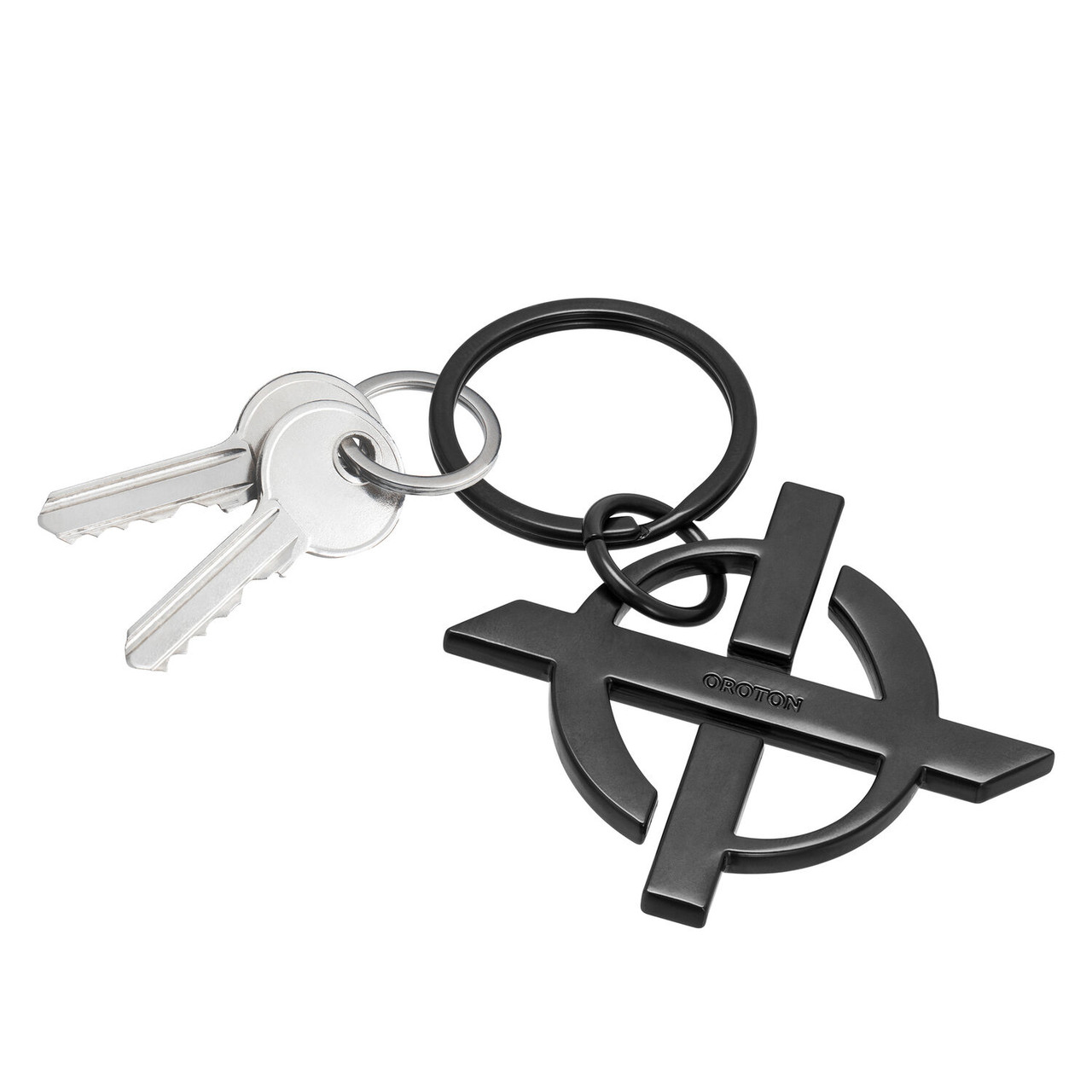 Oroton Logo Matte Black Keyring