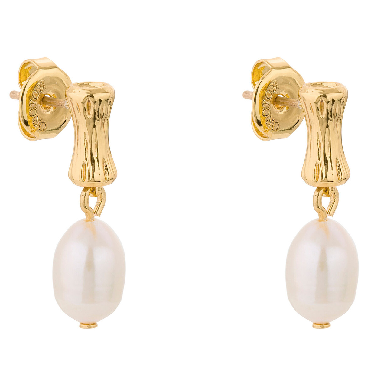 Oroton Valentina Gold/White Drop Studs