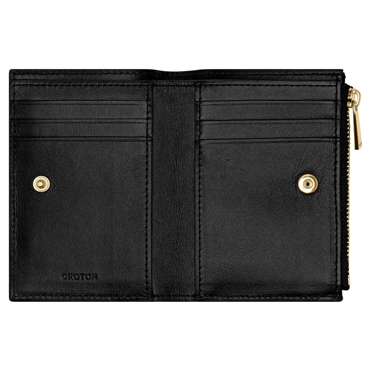 Oroton Muse Black Mini 10 Credit Card Zip Wallet