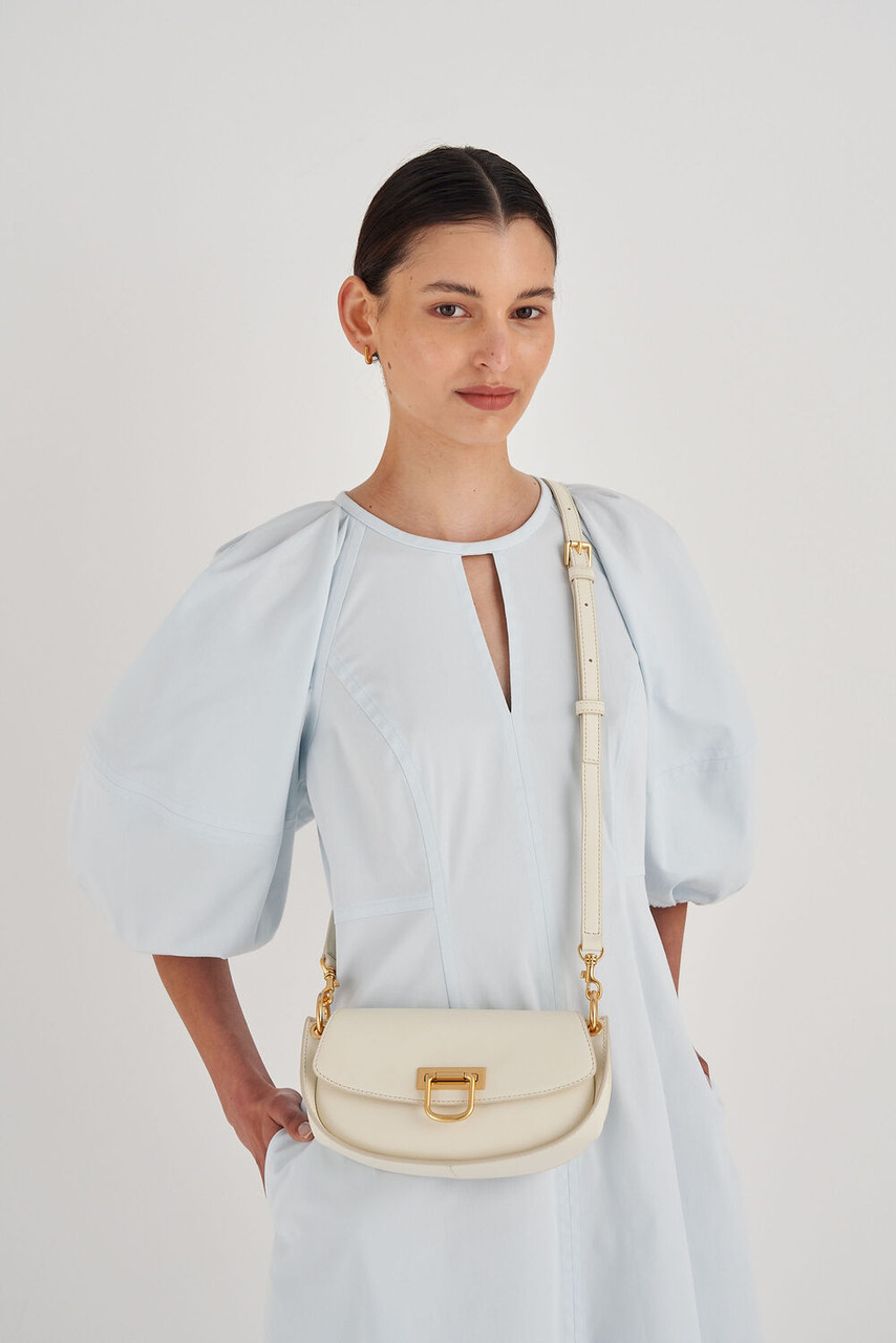 Oroton Colt Small Baguette Clotted Cream