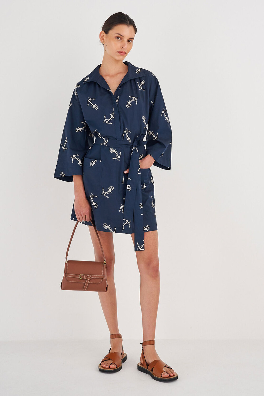Oroton Anchor Print Dress North Sea