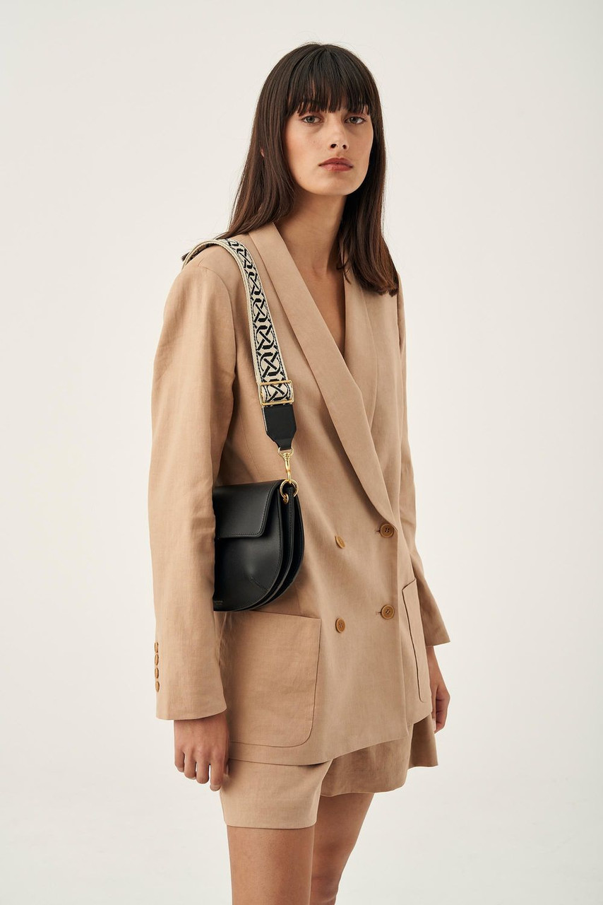 Oroton Logo Black-Natural Bag Strap