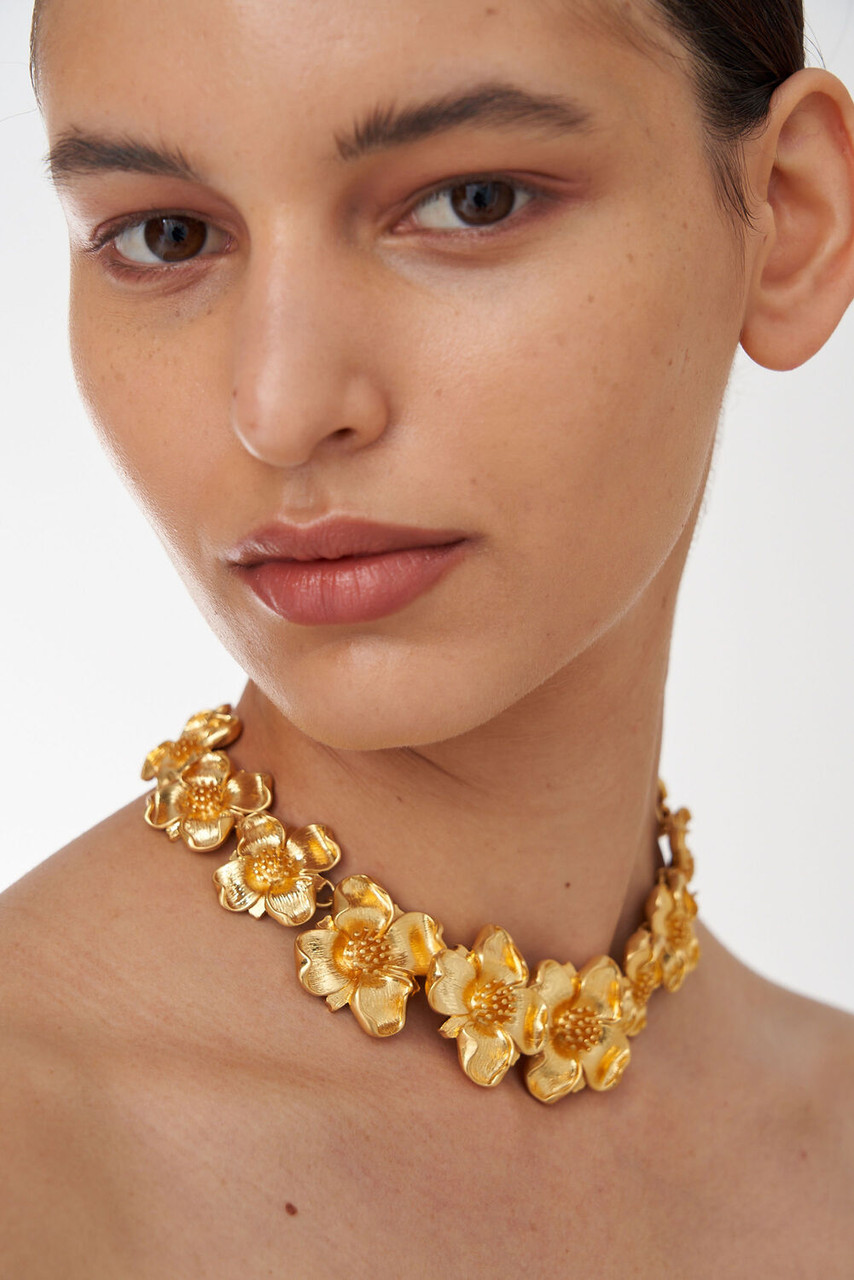 Oroton Aster Necklace Worn Gold