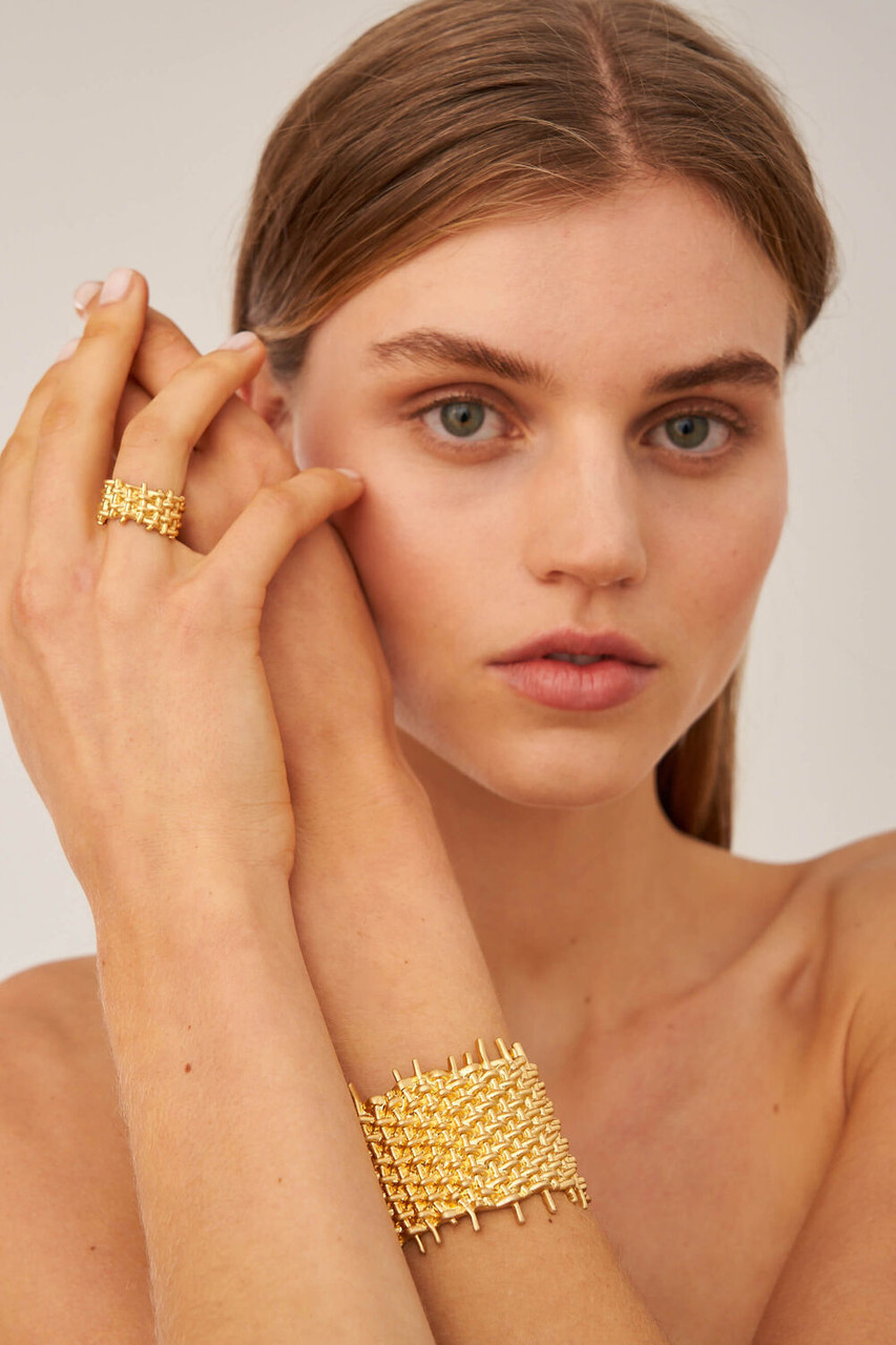 Oroton Olive Worn Gold Ring