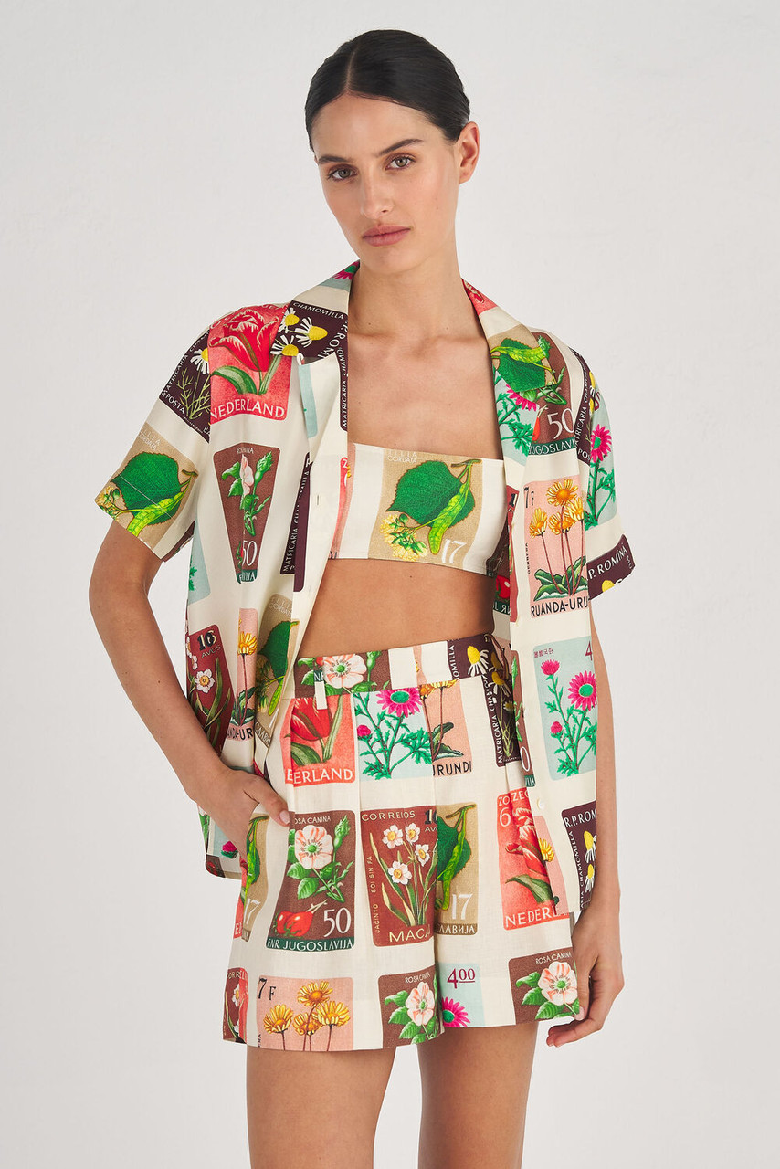 Oroton Flower Stamp Print Short String