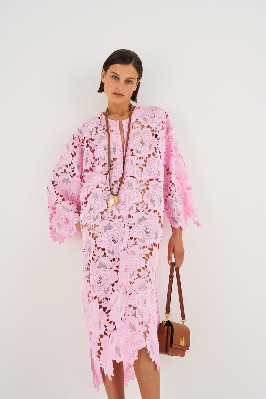 Oroton Lace Kaftan Dress Foxglove