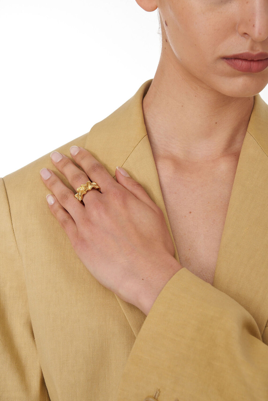 Oroton Amara Ring Worn Gold