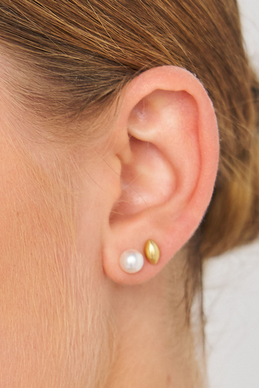 Oroton Lexie Stud Set Worn Gold/Pearl