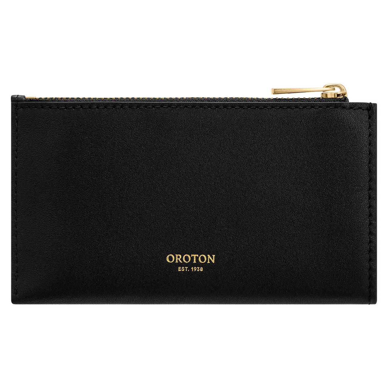 Oroton Imogen Black 8 Credit Card Mini Zip Pouch