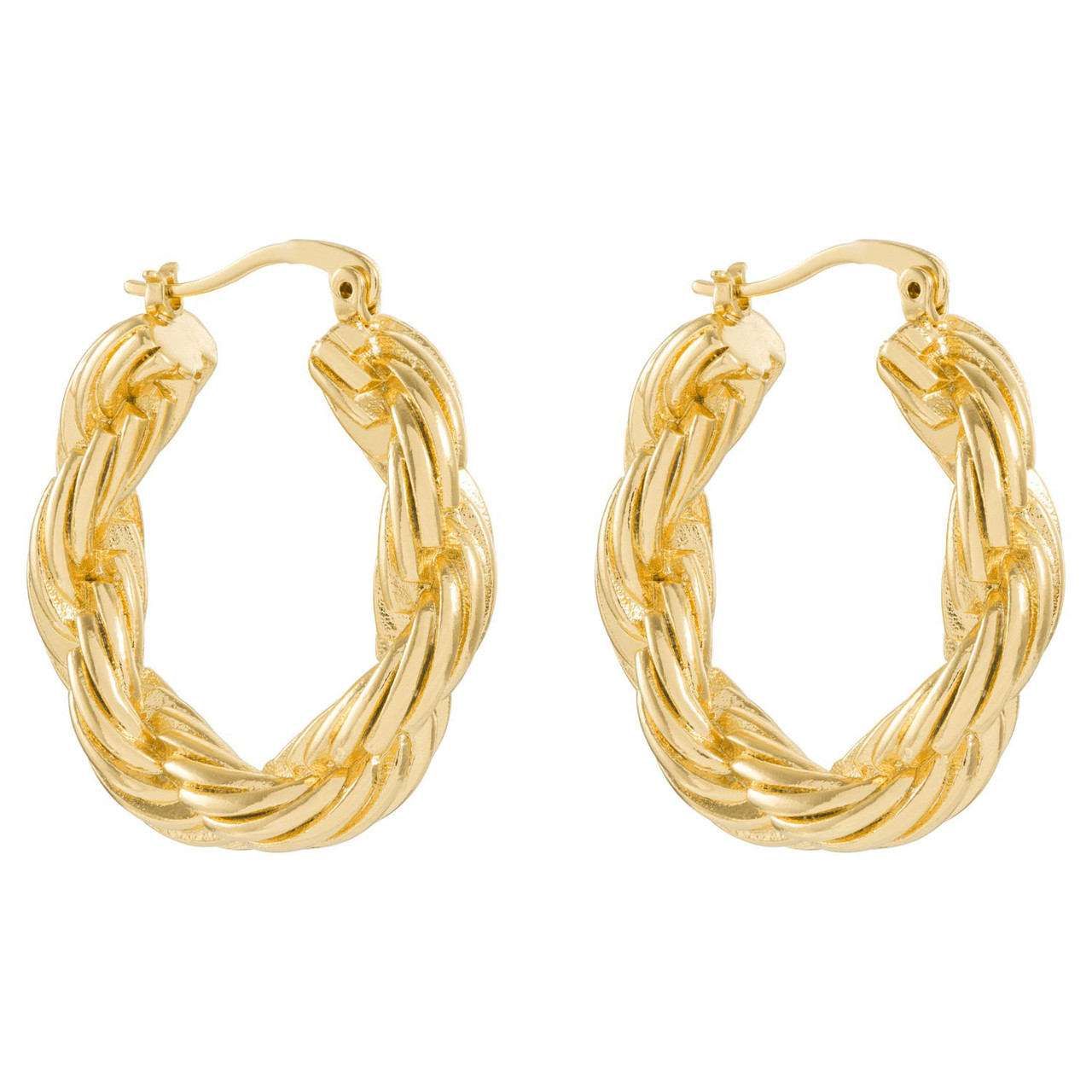 Oroton Luna Gold Medium Hoop Earrings