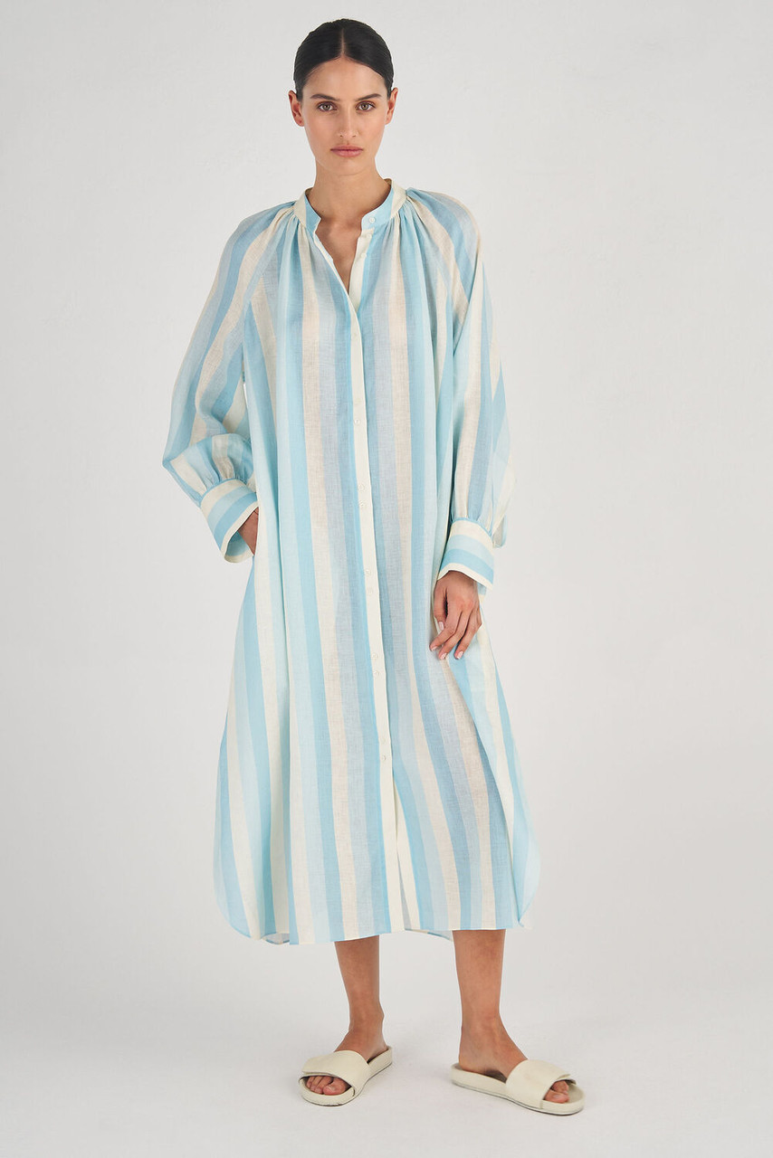 The Oroton Stripe Shirt Dress Sky