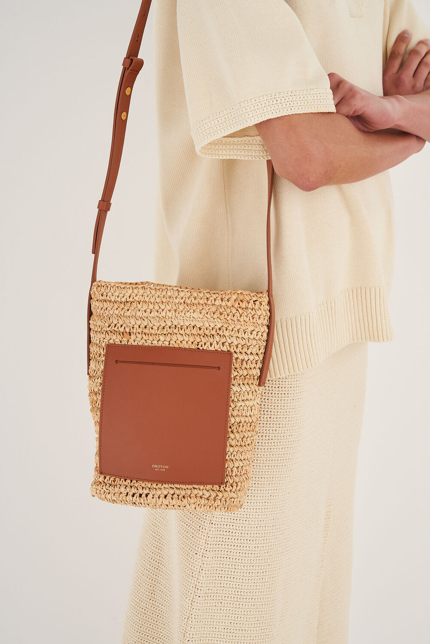 Oroton Jensen Natural-Brandy Bucket