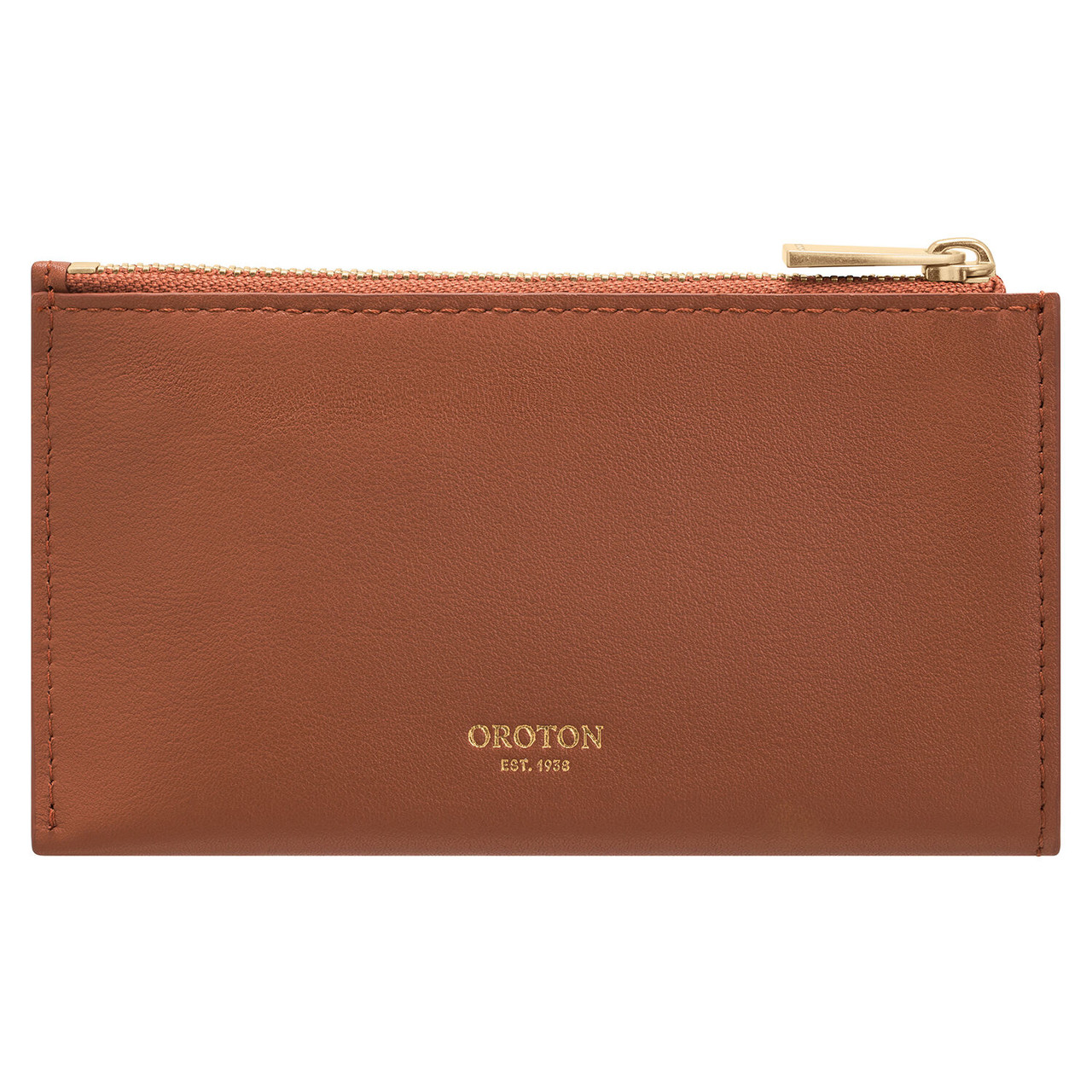 Oroton Imogen Brandy 8 Credit Card Mini Zip Pouch