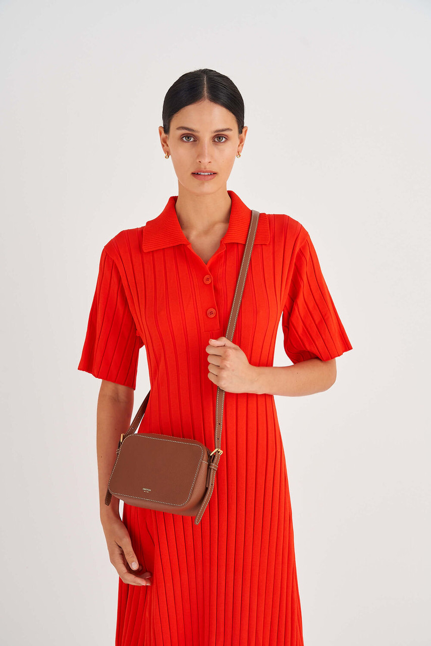 Oroton Margot Whiskey Zip Around Crossbody Bag