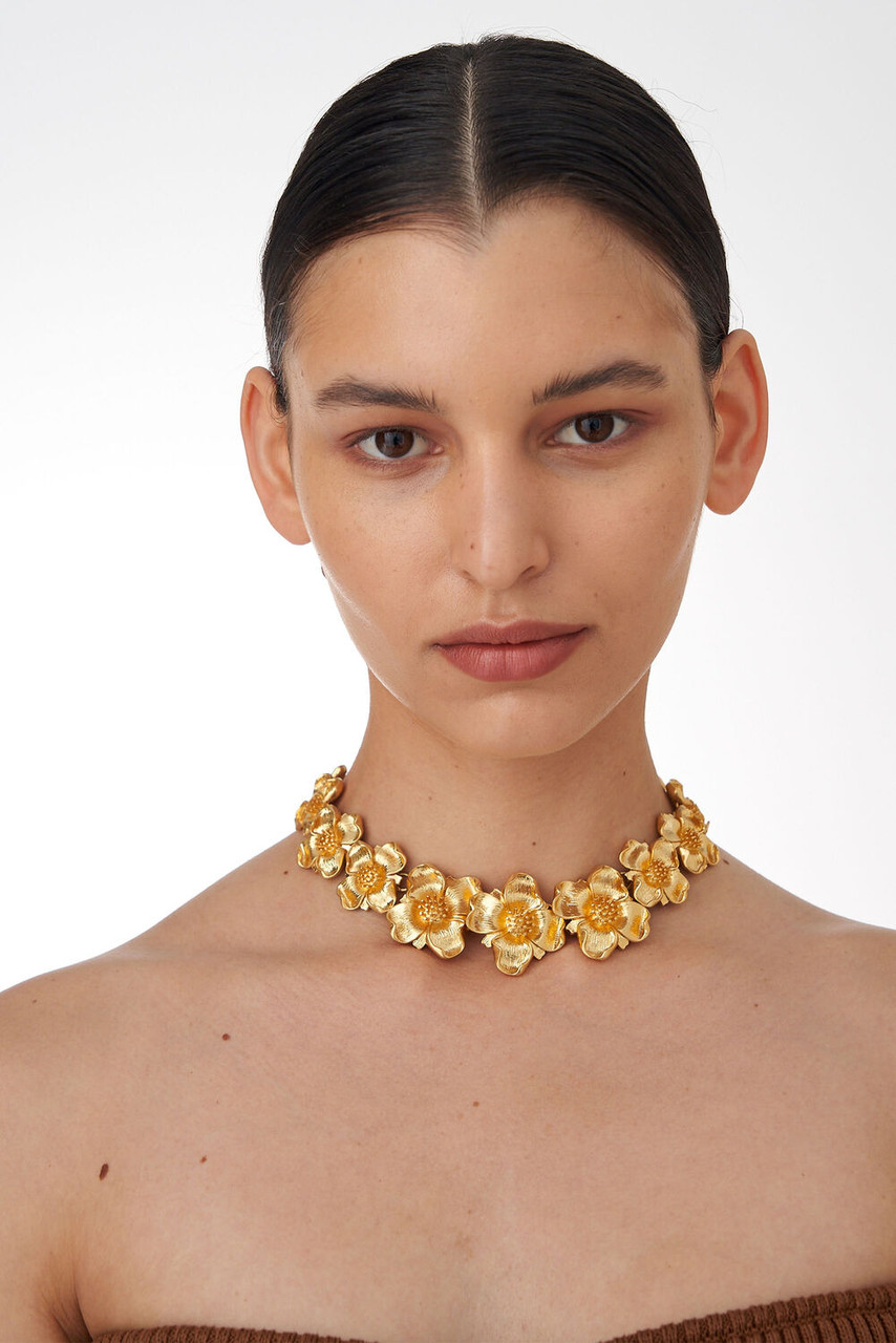 Oroton Aster Necklace Worn Gold