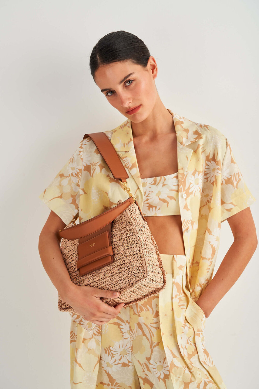 Oroton Alva Natural-Brandy Collectable Hobo