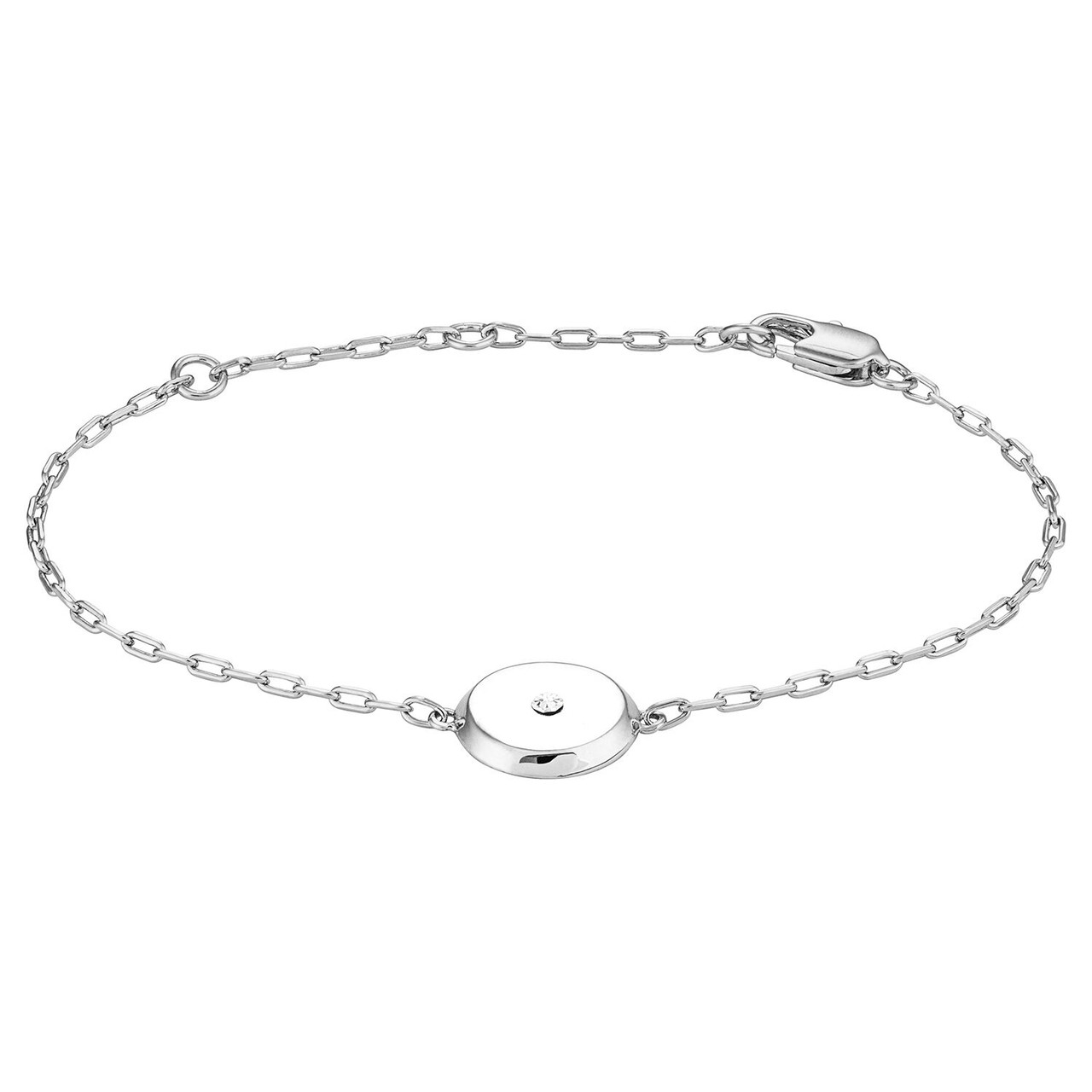 Oroton Fawne Circle Bracelet Silver/Clear
