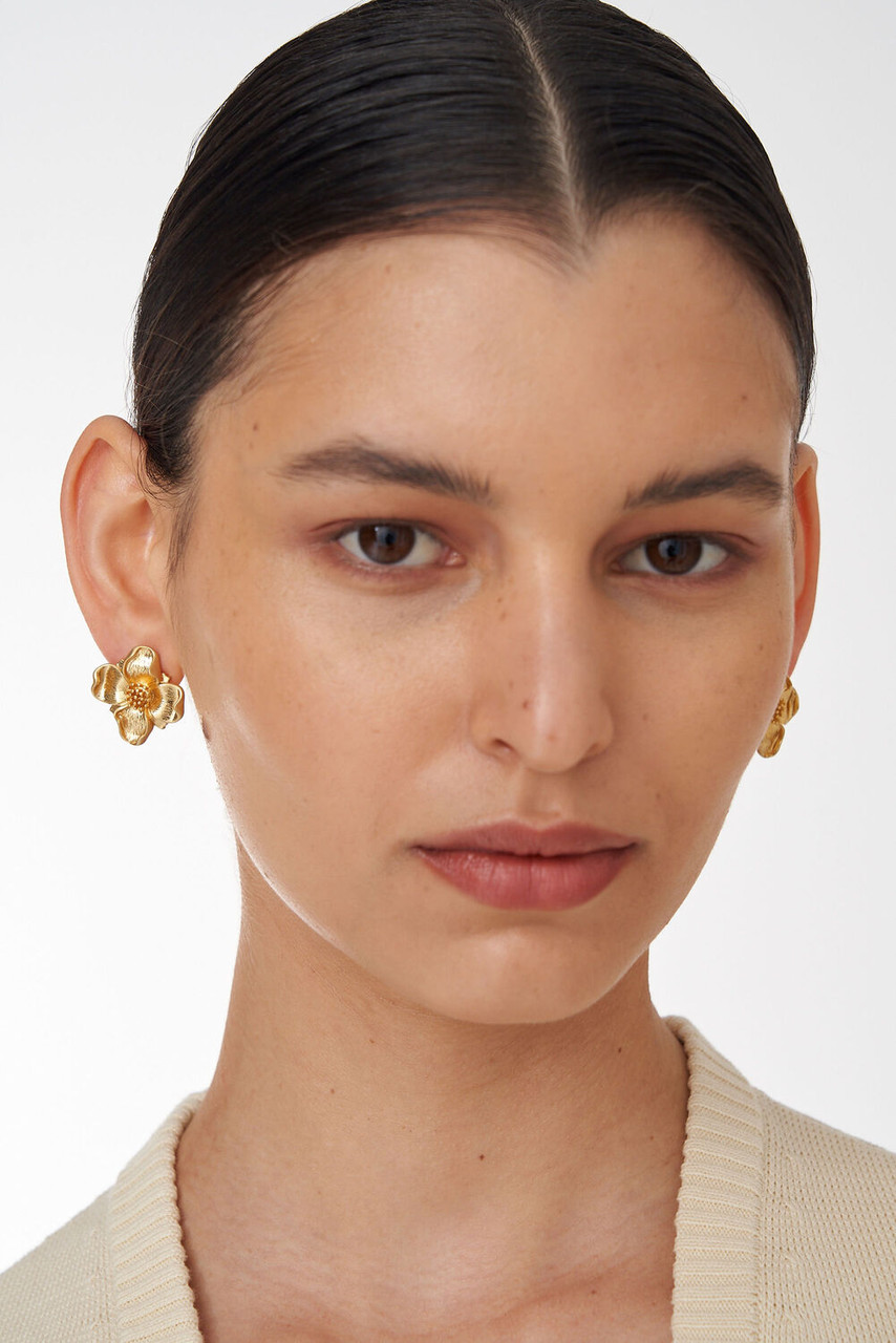 Oroton Aster Earring Worn Gold