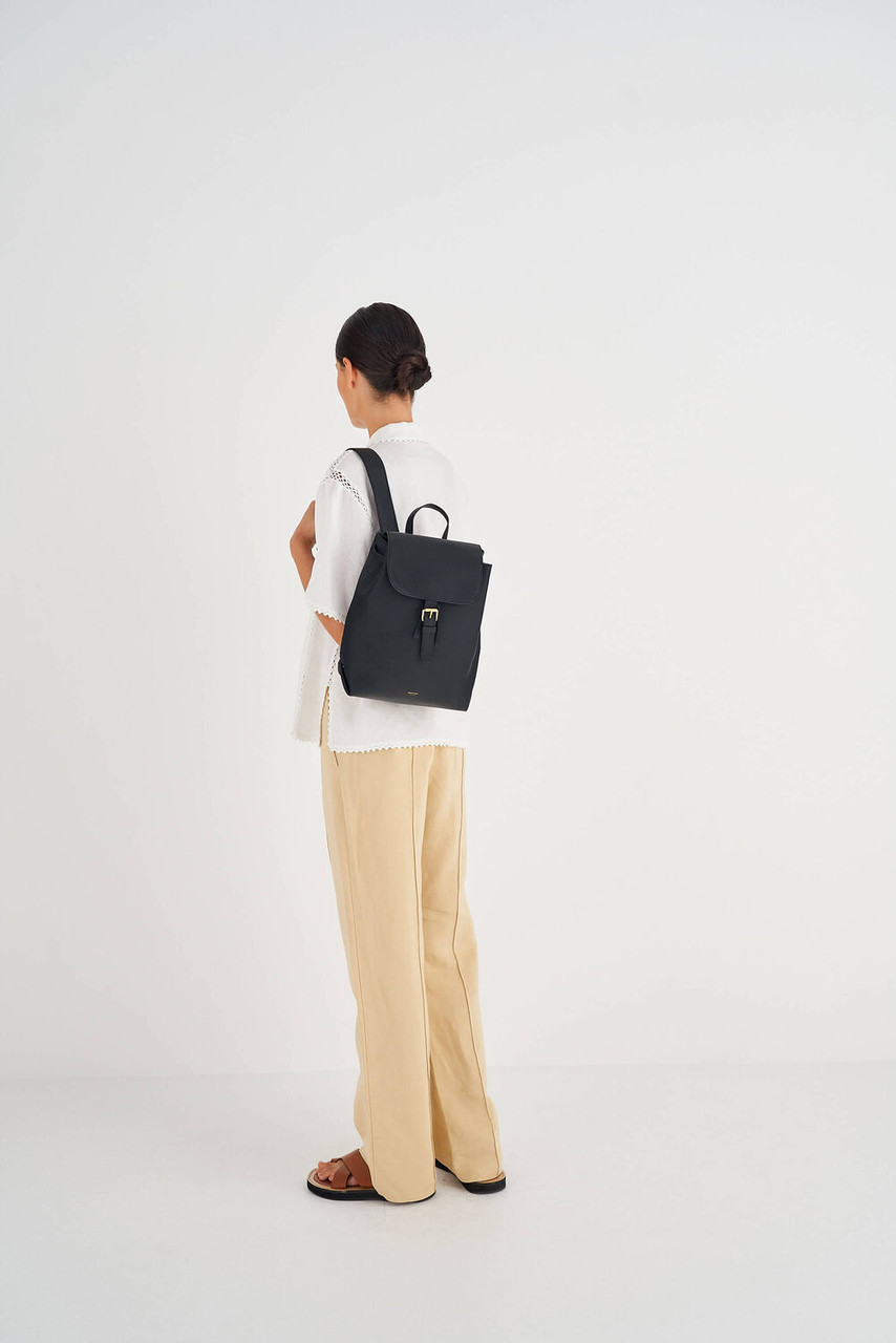 Oroton Margot Black-Light Smoke Medium Backpack