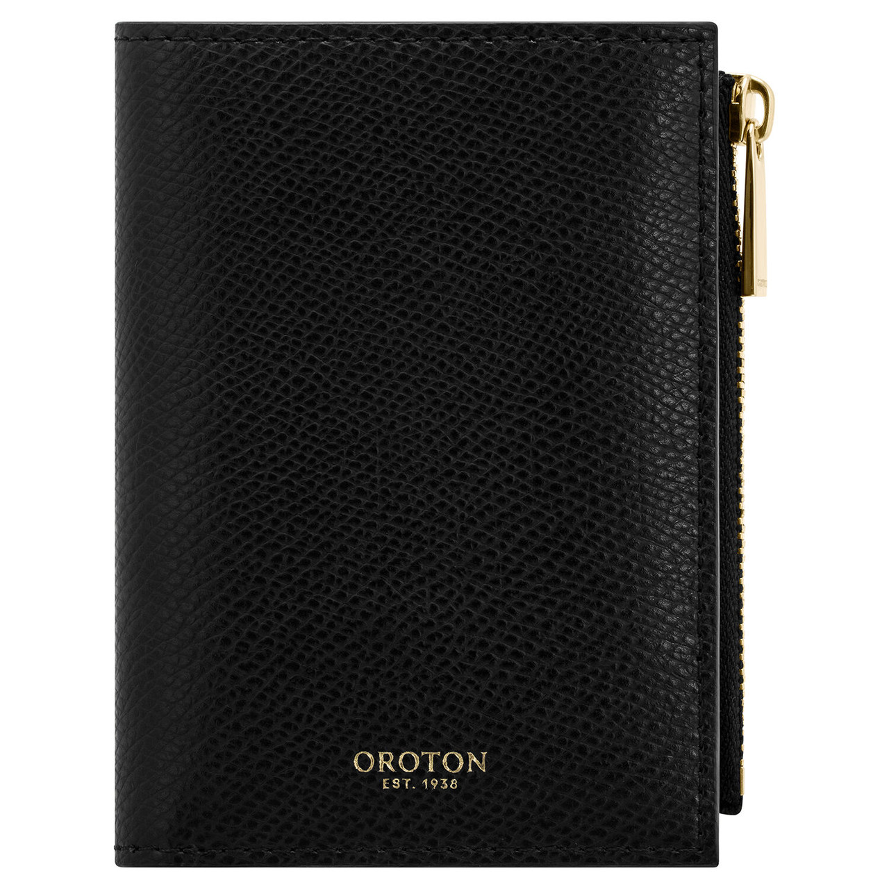 Oroton Muse Black Mini 10 Credit Card Zip Wallet