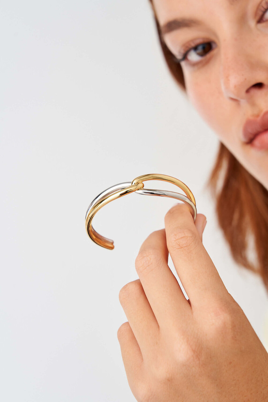 Oroton Nora Cuff Gold/Silver