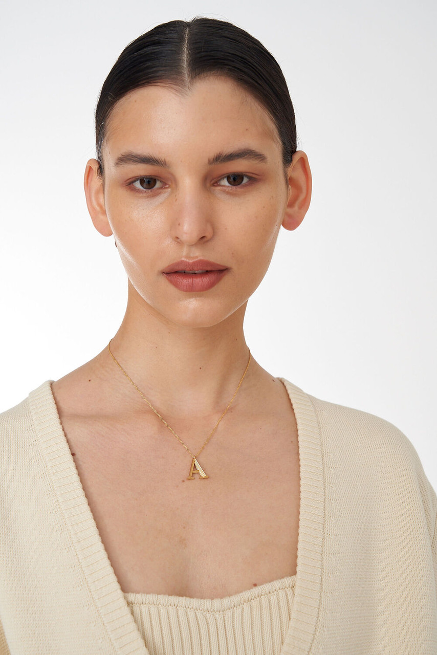 Oroton Gemma Worn Gold Alphabet Letter I Necklace