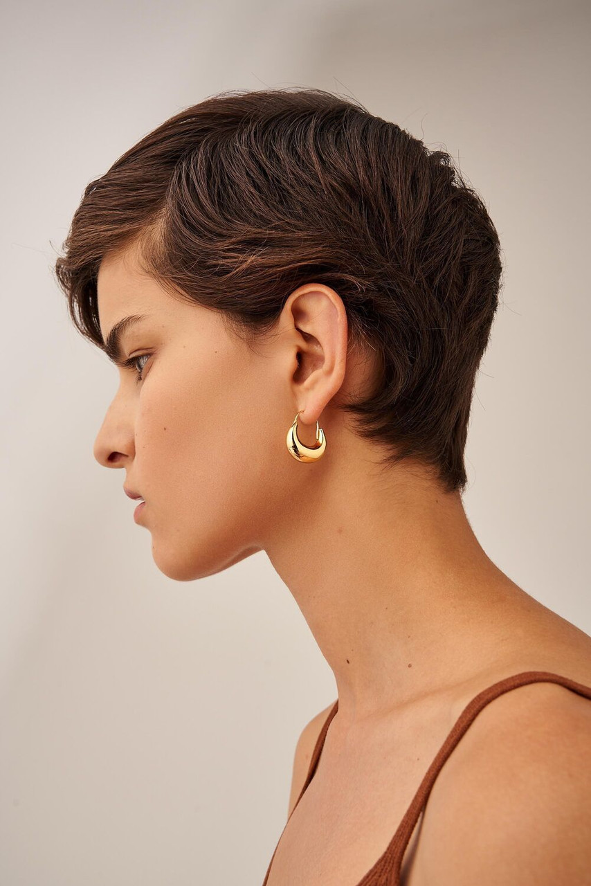 Oroton Cora Gold Medium Hoop Earrings