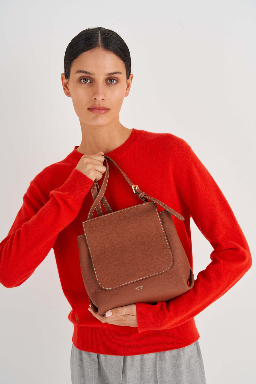 Oroton Margot Whiskey Medium Satchel Bag