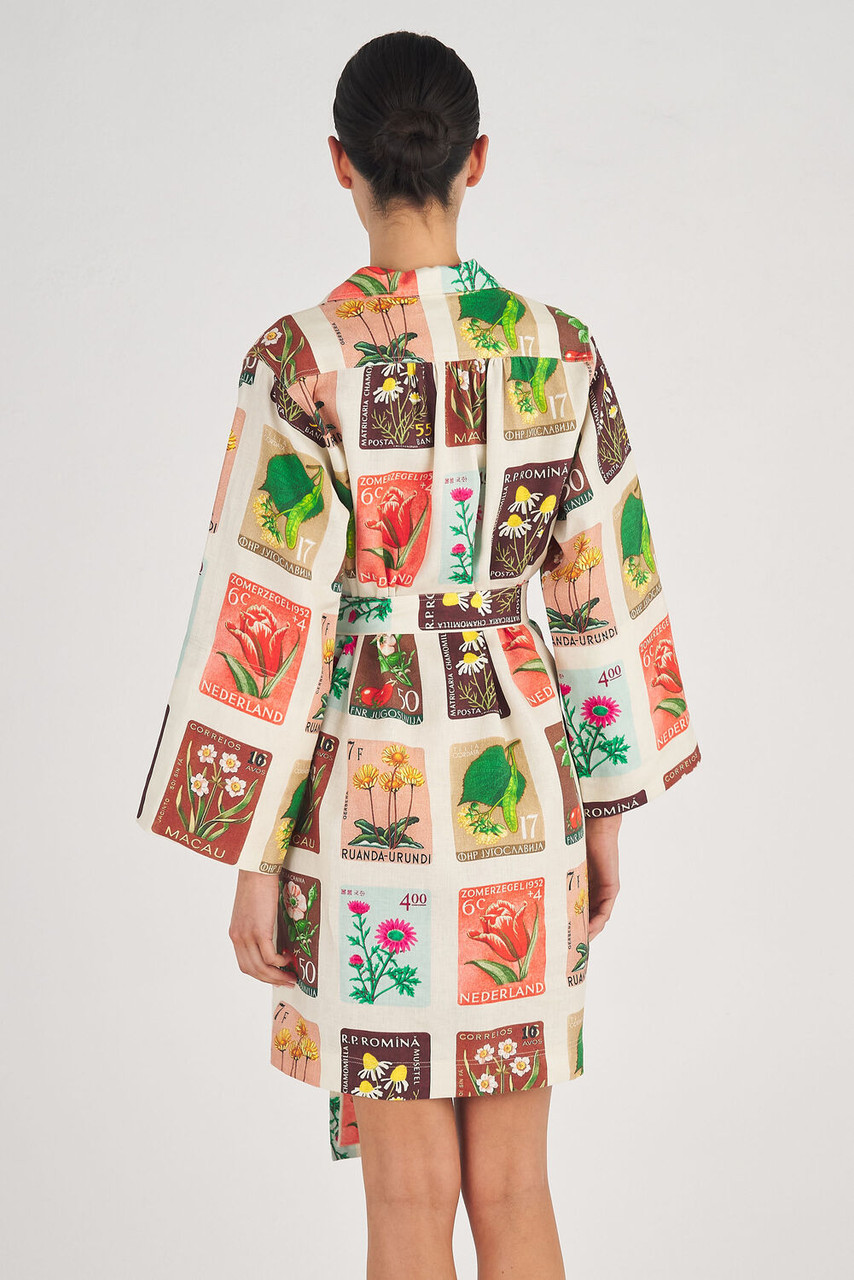 Oroton Flower Stamp Print Dress String