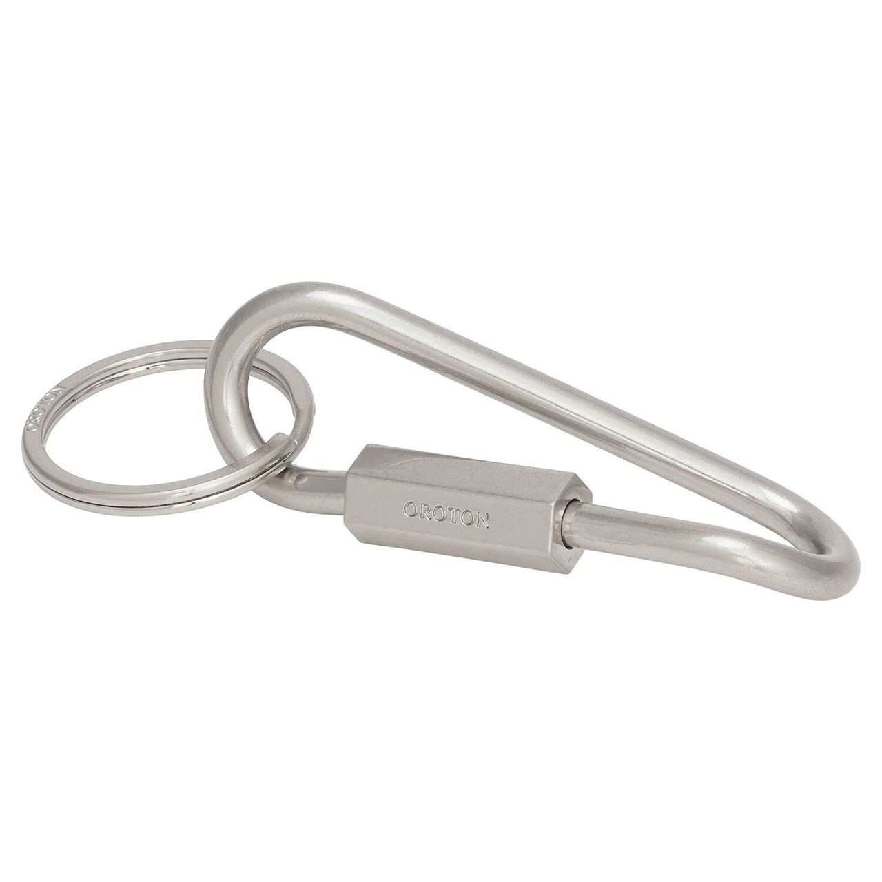 Oroton Larsen Matte Silver Metal Keyring
