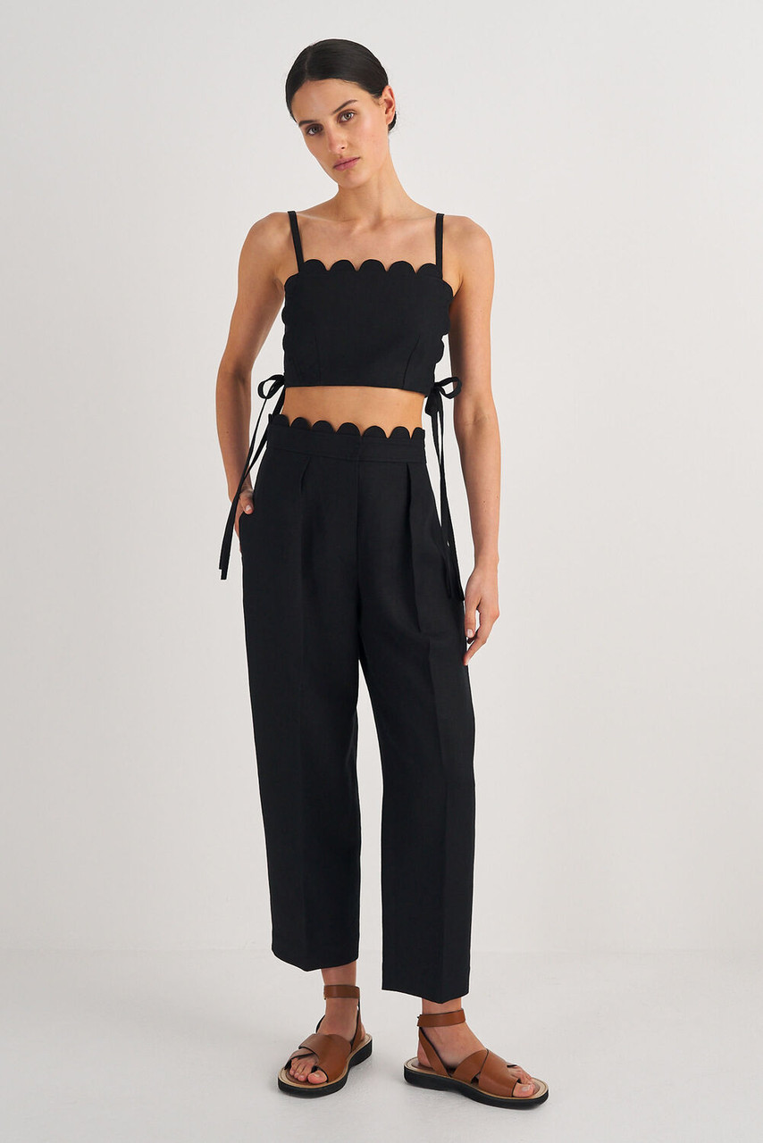 Oroton Scallop Pant Black