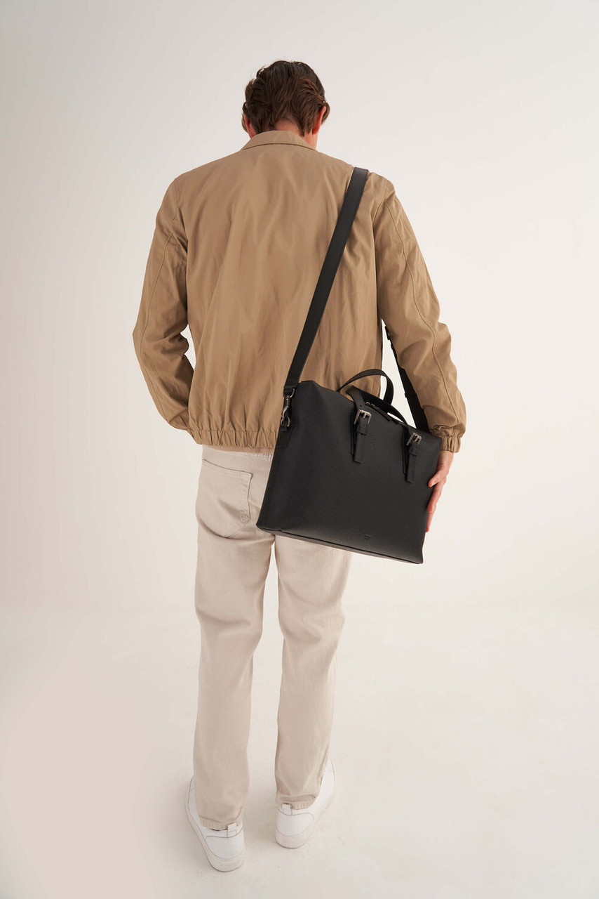 Oroton Oxley Black Griptop Bag