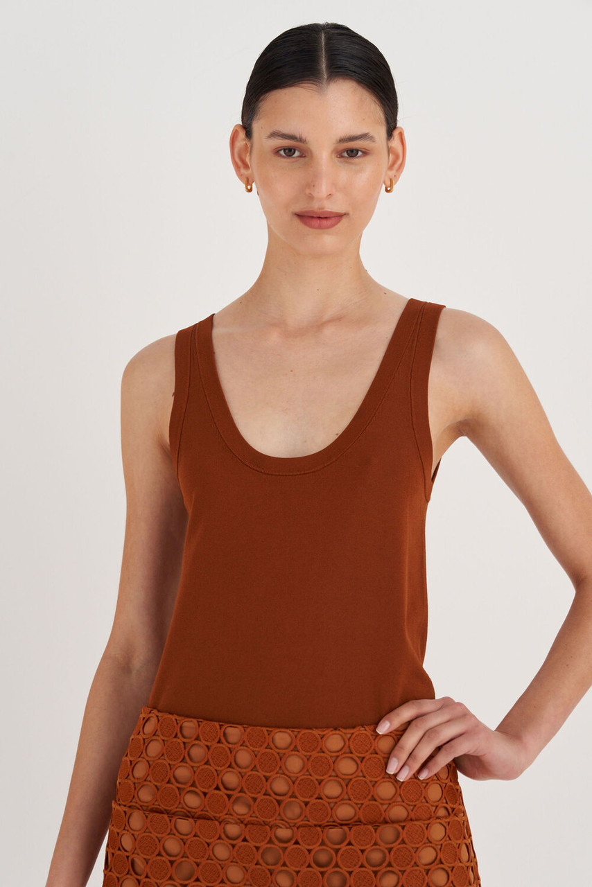 Oroton Knit Tank Tan