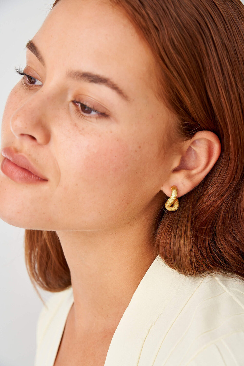 Oroton Luella Twist Huggies Worn Gold