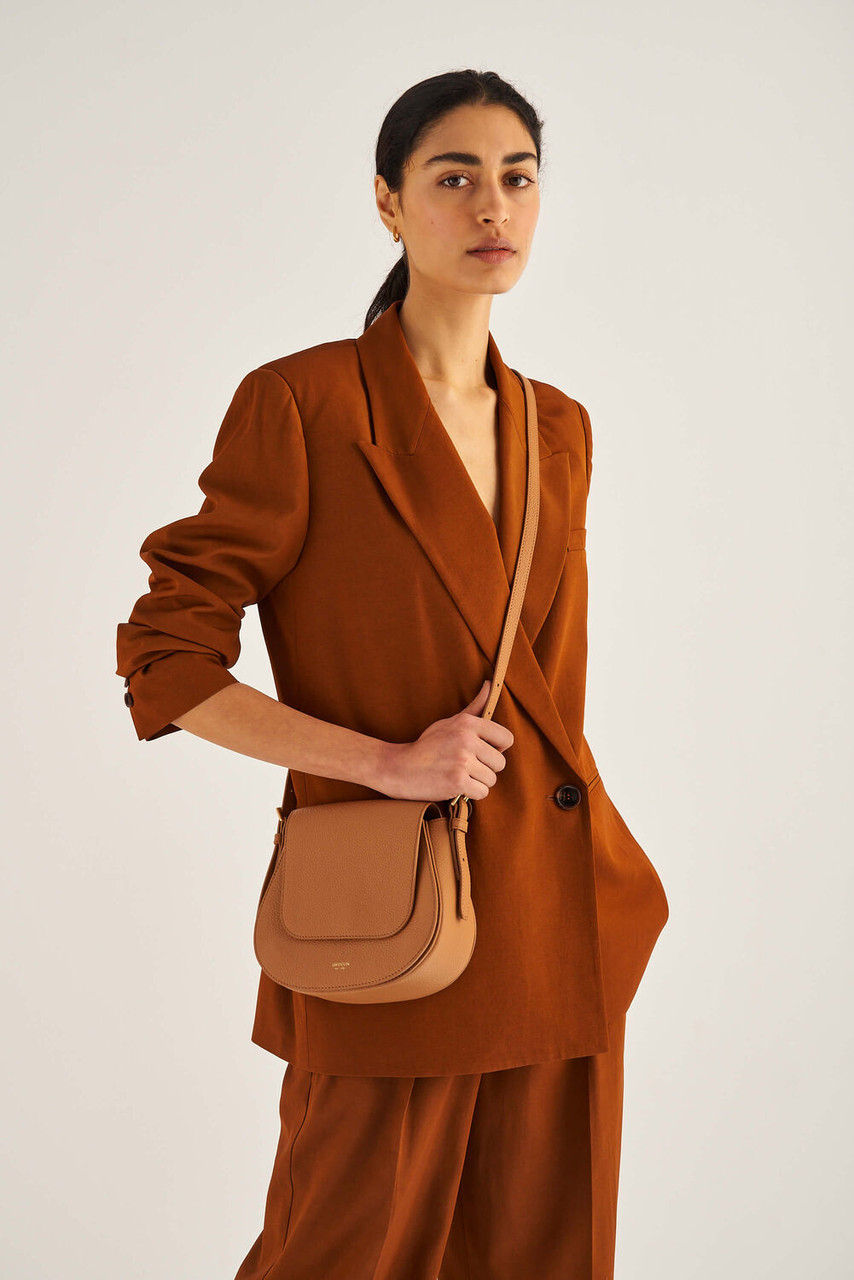 Oroton Margot Husk Saddle Crossbody Bag