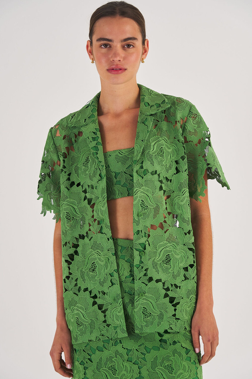Oroton Lace Camp Shirt Garden