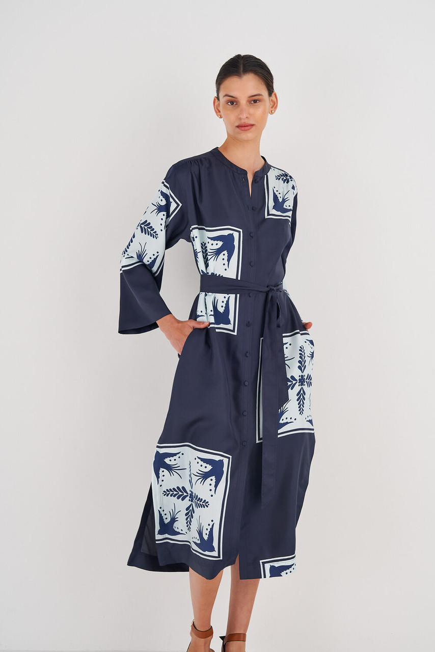 Oroton Scarf Print Dress North Sea