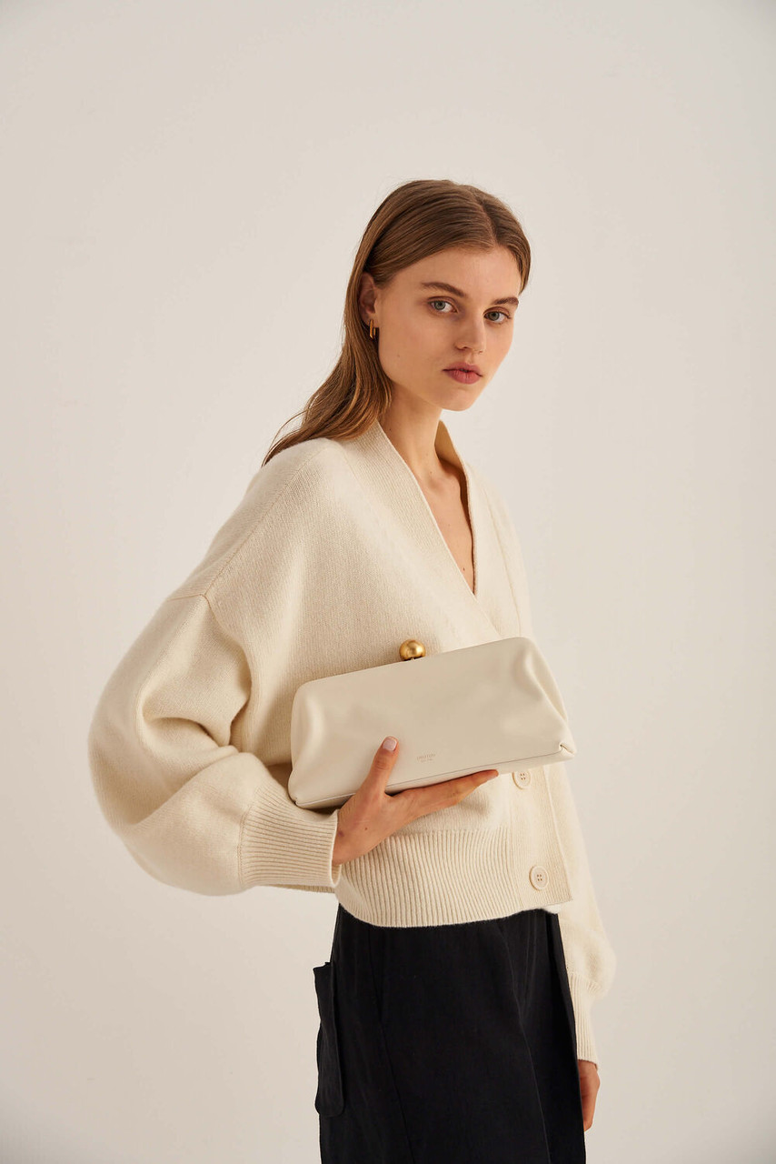 Oroton Nova Clotted Cream Clutch Bag