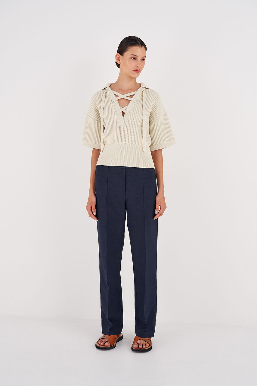 Oroton Pintuck Pant North Sea