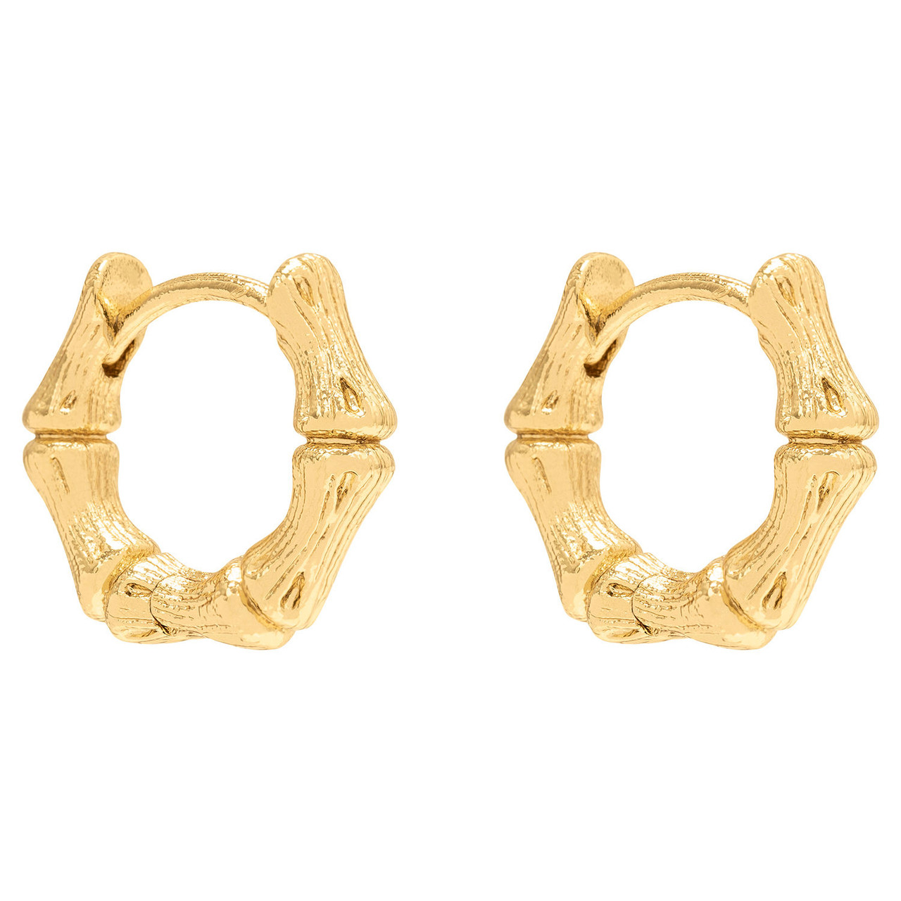 Oroton Bamboo Gold Mini Hoop Earrings