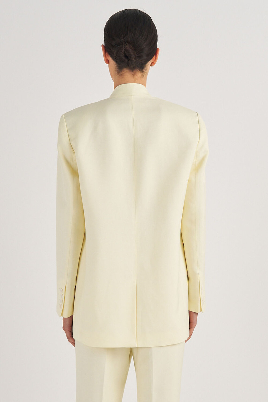 Oroton Collarless Blazer Lemon Butter