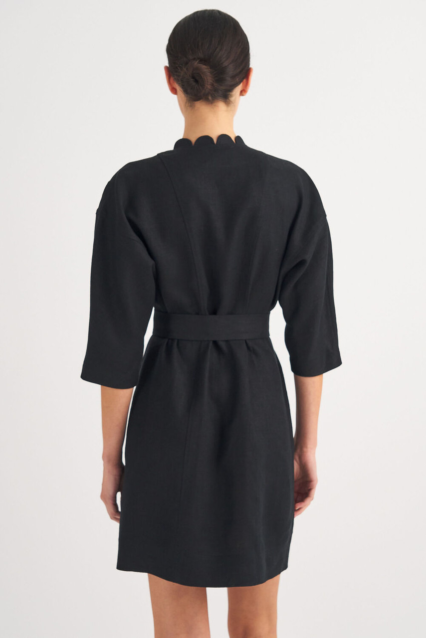 Oroton Short Scallop Dress Black