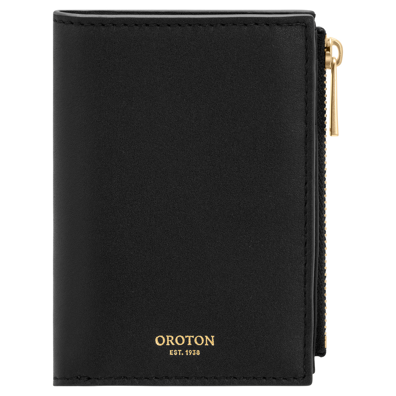 Oroton Imogen Black Mini 10 Credit Card Zip Wallet