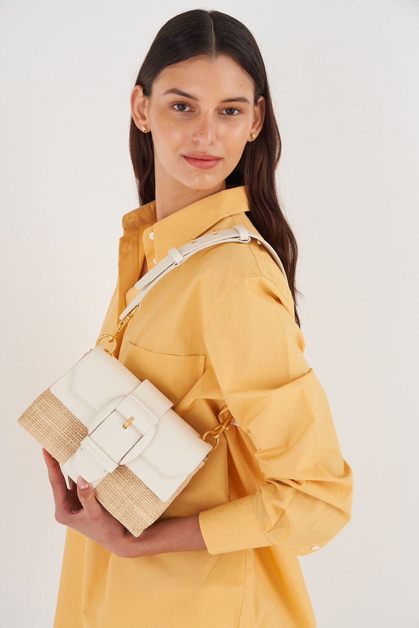 Oroton Frida Collectable Mini Satchel Natural/Paper White