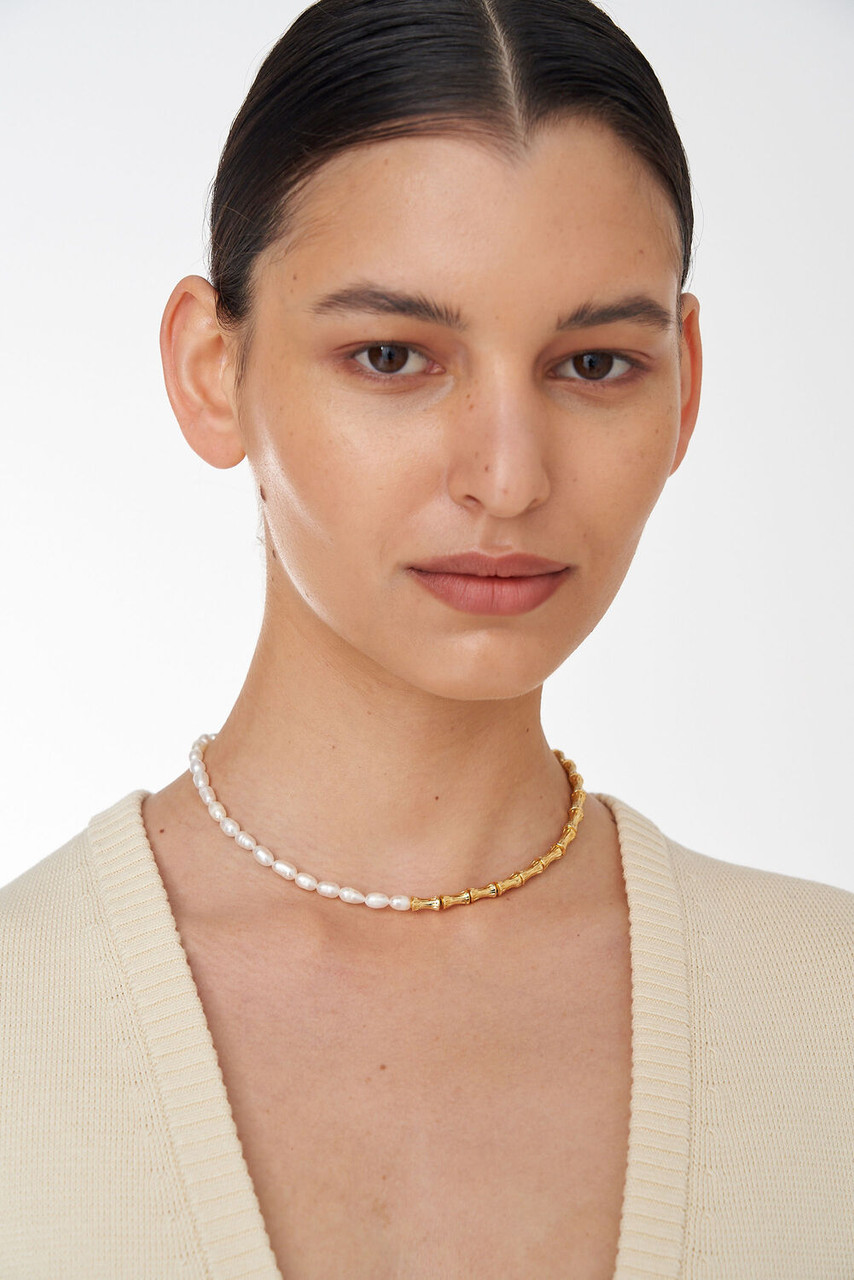Oroton Valentina Gold/White Necklace