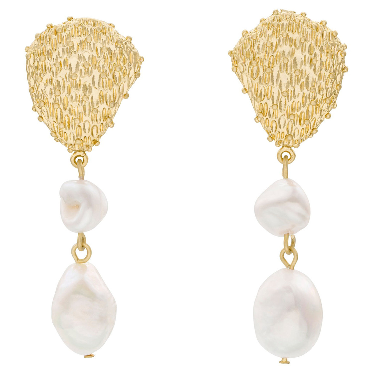 Oroton Aria Worn Gold Drop Earrings