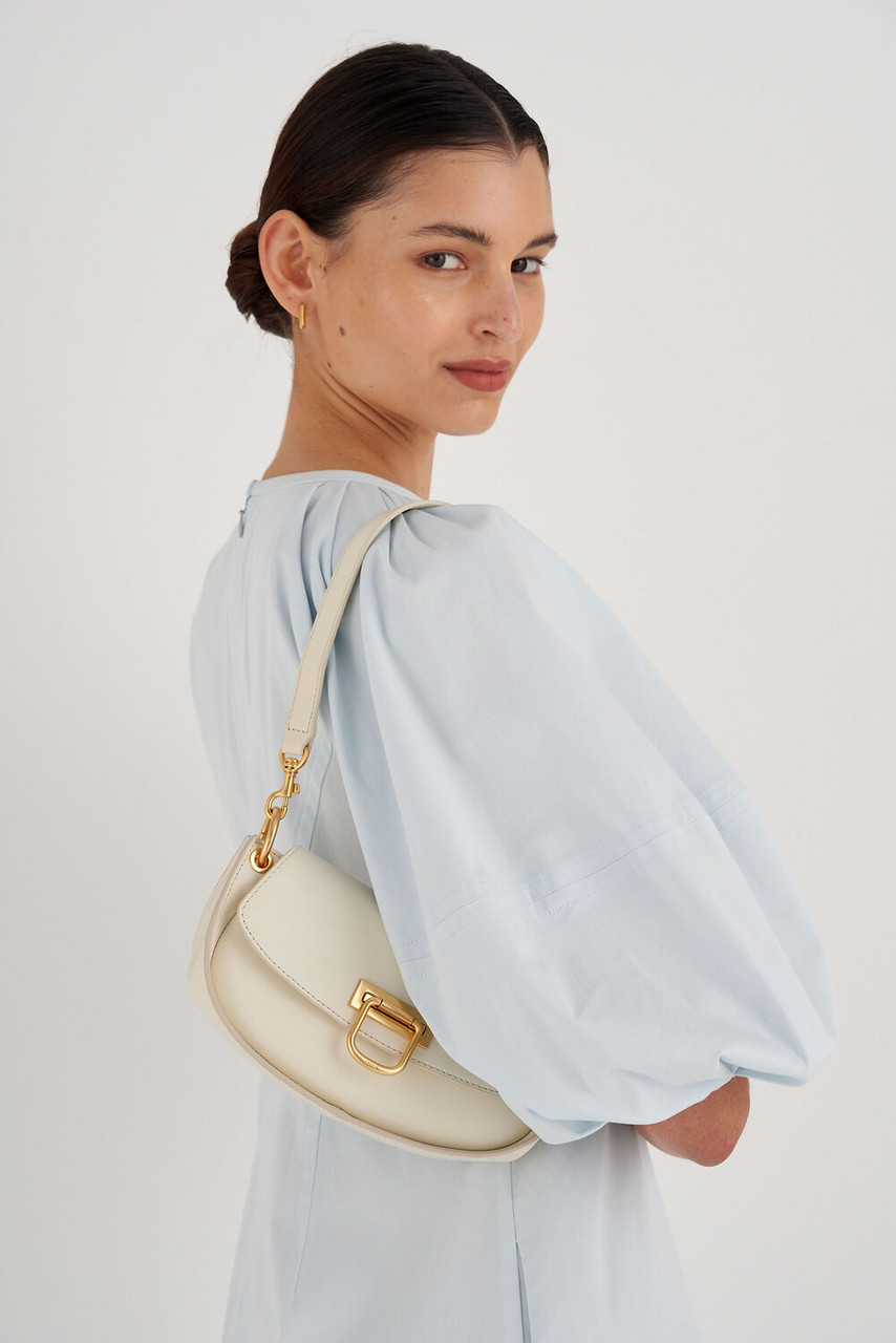 Oroton Colt Small Baguette Clotted Cream